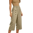 thumbnail image 5 of Luvrsol Capris Pants for Women Plus Size Wide Leg Cropped Pant with Pockets High Waist Relaxed Fit S-3XL, 5 of 6