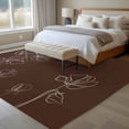 thumbnail image 4 of 6'x9' Area Rugs, Brown Flowers Indoor Outdoor Area Rug for Living Room Bedroom, Pastoral Abstract Floral Minimalist Art Washable Bathroom Rugs Kitchen Floor Carpet Mats Home Decor Aesthetic, 4 of 8
