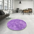 thumbnail image 4 of Ahgly Tapis d'Intérieur Lavable en Machine Carré Violet Transitionnel, 7 Pieds Carré, 4 of 7
