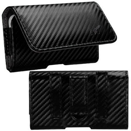 Mundaze Carbon Fiber Look Belt Clip Pouch Case for Apple iPhone (Iphone 5c Best Friend Cases)