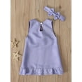 thumbnail image 3 of Caoirhny Baby Girls Summer A-line Dresses Sleeveless O Neck Lace Trim Bow Dress + Headband, 3 of 9
