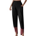 thumbnail image 1 of Fankiway Pantalon Décontracté Uni pour Femmes, Poches Larges, Coton Lin, 1 of 5