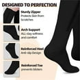 thumbnail image 4 of Sunm Boutique 3 Pairs Zipper Compression Socks 15-20 mmHg Closed Toe Compression Stocking for Women & Men(2 Pair Black+1 Pair Beige), 4 of 7