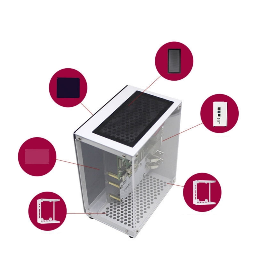 AOOOWER NVMe M.2 SSDs PCIe Mini PC Case for 5 Featuring NVMe M.2 SSDs Support and Two RGBs Fan