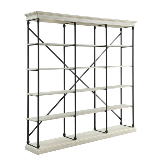 Rukia Bookshelf In White And Black Com Rukia Bookshelf In White And Black, Corbin White Media Fireplace