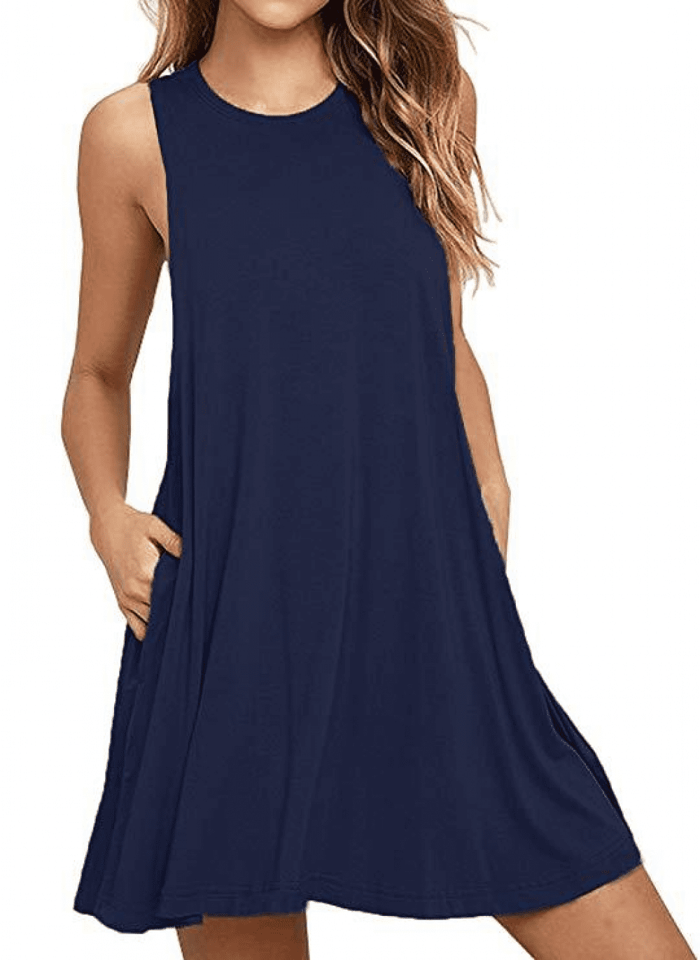 Glamorous Plus Size Dress for Women O-Neck Solid Color Summer Dress ...