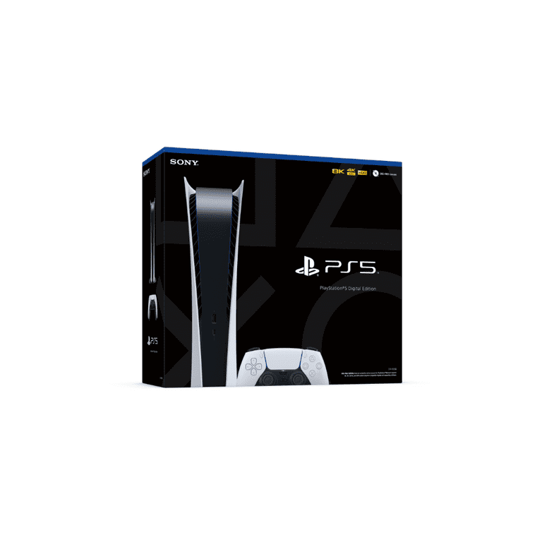 PlayStation 5 Digital PS5 - White Console with Wireless Controller - All  Digital Version, 825GB SSD - With PS Plus 3 Month Membership 