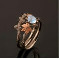 thumbnail image 3 of EOEMY Fashion Antique Gold Twig Maple Leaf Moonstone Ring Anniversary Gift Engagement-8811-Antique Gold, 3 of 8