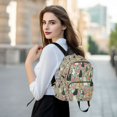 thumbnail image 6 of FORMRS Mini Backpack Purse for Women Quilted Travel Daypack Casual Shoulder Bag, Green Floral Cats Pattern, 6 of 7