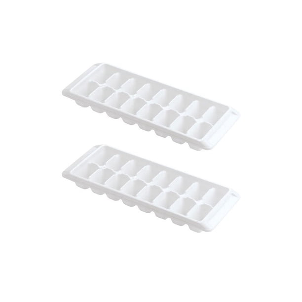 Bandeja para cubitos de hielo Kitch, fácil de liberar, blanca, 16 cubos (paquete de 2)