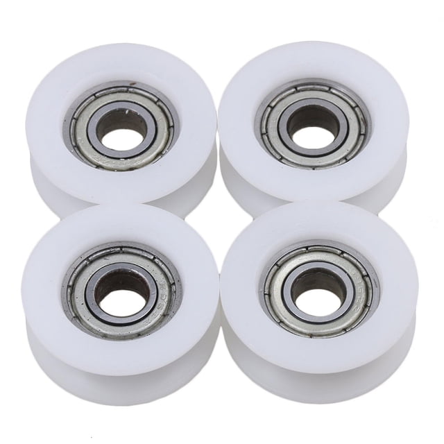 Rueda de polea guía de rodamientos de ranura en U de 4 piezas 6x24x9mm para polea de muebles