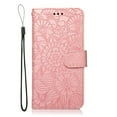 thumbnail image 1 of TOP SHE Embossed Three Cards PU Leather Solid Color Folding Folio Case with Cards Holder Pocket Lanyard Anti-Scratch Shockproof Bumper Cover Case For Samsung Galaxy S20,Rosegold, 1 of 5