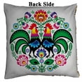 thumbnail image 2 of PKQWTM Polish folk art floral embroidery with roosters Reversible Mermaid Cushion Cover Home Decor Sequin Pillow Case Size 18x18 inches, 2 of 2