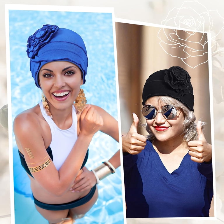 Soft Cotton Spandex Chemo Headwear Turbans Elastic Hair Wraps Beanie Amazon.com: Geyoga Cotton Chemo Headwear Turban for Women  main image 4