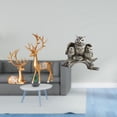 thumbnail image 2 of Escultura de ciervo, estatua, figuritas, adorno de animal de mesa, artesanía de resina, reno, pareja, amante, figuritas de búho, estatua artificial ad, 2 of 8