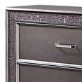 thumbnail image 2 of Benjara Ony 64 Inch Wide Dresser Chest, 6 Drawers, Chrome, Graphite Gray Solid Wood, 2 of 2
