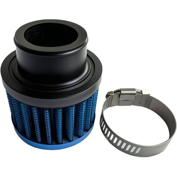 Air Intake Filter - 1" Universal Breather Filter, Automotive Cold Air Filter, Car Valve Cover Oil Breather Turbo Vent Crankcase Cleaner Accessory, Fits Car Motorcycle (Blue)