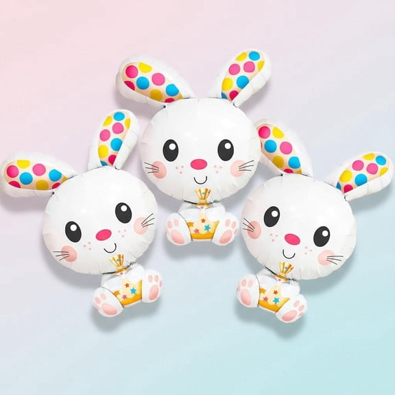 Easter Bunny Balloon Set Foil Rabbit Decorations for Party Celebration Egg Hunt Home Decor and Photo Backdrops