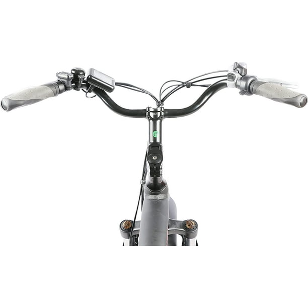 DJ Super Bike Step Thru 500W 48V 13Ah Power Electric Bicycle Pearl White LED Bike Light Suspension Fork and Shimano Gear Walmart