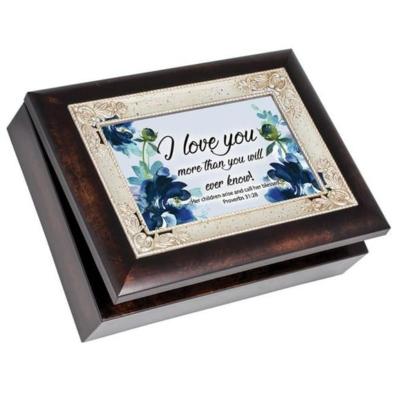 Cottage Garden IMB242S 6 x 4 in. I Love You More Than You Proverbs 31-28 Music Box