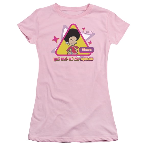 Quogs Out Of My Space Junior Women's Sheer T-Shirt Pink