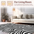 thumbnail image 2 of ODIKA 3'x5' Machine Washable Non-Slip Area Rug, Striped Swirl Tie Dye with Wavy Monochrome Stripes High Traffic Rug, Black, 440878, 2 of 7