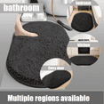 thumbnail image 5 of MK Gdledy Chenille Oval Bath Rug 20x32, Rubber Backing Quick Dry Washable Microfiber Mats，Black, 5 of 6