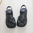 thumbnail image 2 of LIUJUNSHOP Toddler Girls Closed-Toe Flower Summer Dress Sandals Shoes for Toddler/Little Kids Black 12-15 Months, 2 of 3