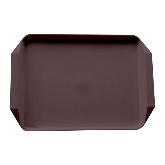 CMrtew Plastic Fast Food Trays for Eating, 17IN x 12IN Black Restaurant Serving Trays with Handles, Rectangular Cafeteria Tray for Coffee, Parties, Lunch Table, Kitchen, Non Skid