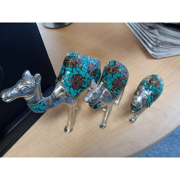 Rajashthani Aluminum Metal Camel family | 3 in set | Handwork Camel family