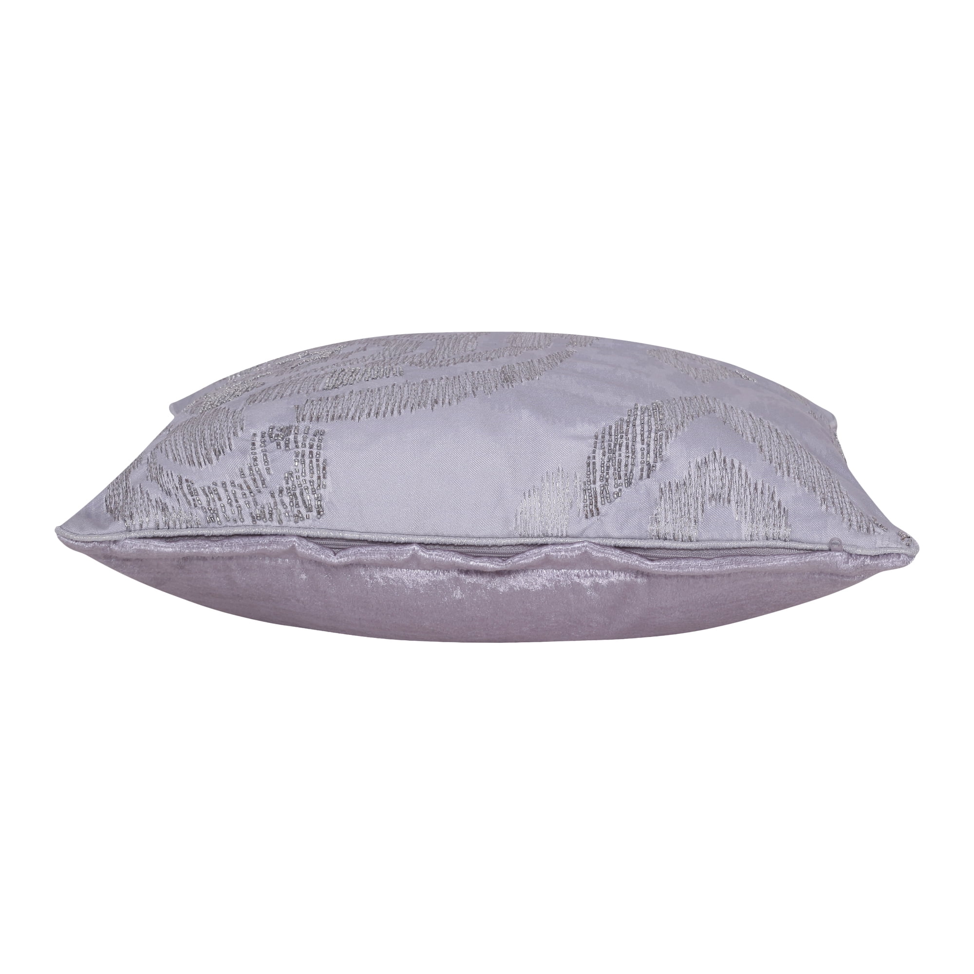 Ox Bay Amara Ikat Glam Polyester Hand Woven Throw Pillow, Silver/Gray, 20" x 20"