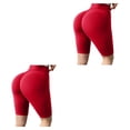 thumbnail image 3 of Shorts de Yoga para Mujeres Minnieouse Poliéster Cintura Alta Rojo SG 2Conjunto, 3 of 6