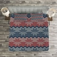 thumbnail image 3 of Ambesonne Nordic Quilted Bedspread Set 3 Pcs, Traditional Floral Retro, King Size, Dark Blue Coconut, 3 of 3