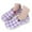 1Purple, variant on Fuzzy Ankle Boots for Women Checkered Pattern Low Top Winter Slip on Walking Shoes Soft Sole Booties