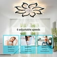 thumbnail image 4 of Garwarm Flower Ceiling Fans with Lights and Remote, 35 Inch Modern Low Profile Flush Mount Ceiling Fan, Dimmable LED Ceiling Light Fixture, Ceiling Fans for Bedroom, Kitchen, Indoor-Black, 4 of 13