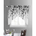 thumbnail image 3 of Grey Eucalyptus Swag Valances for Windows, Gradient Retro Watercolor Leaves Rod Pocket Sheer Valances for Small Windows, Swag Toppers Light Filtering for Kitchen Living Room 2 Panels 28''x36'', 3 of 6