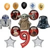 Star Wars 9th Birthday Party Supplies Balloon Bouquet Decorations with Baby Yoda