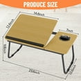Soontrans Foldable Laptop Desk, Wooden Bed Tray Table with Cup Slot