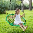thumbnail image 2 of Patiojoy Green Adjustable Hanging Ropes Spider Web Chair Swing Kids Play Equipment, 2 of 5