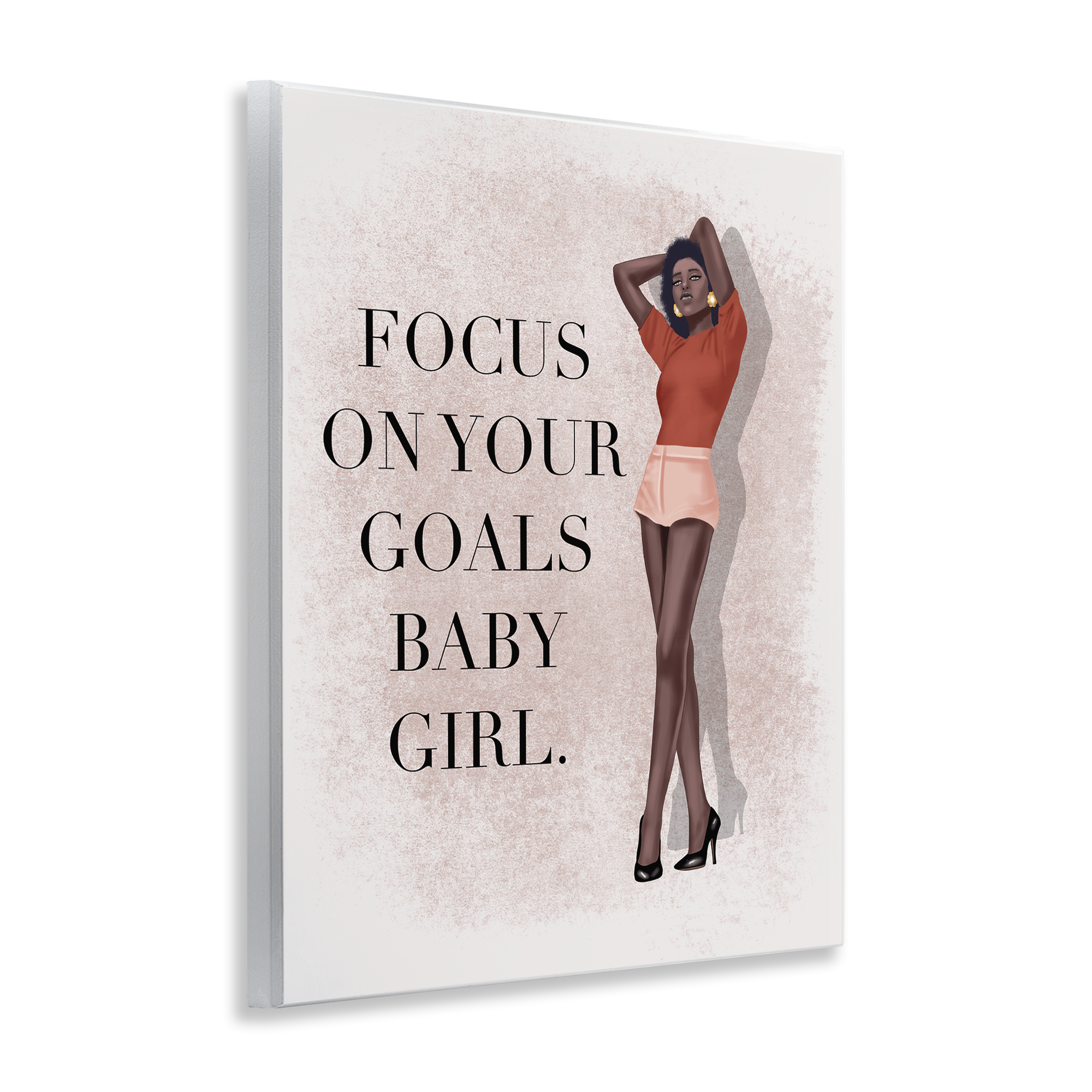 Stupell Industries Focus On Goals Girl People Painting Unframed Art Print Wall Art, 11 x 14