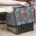 2 Slice Toaster Cover, Black colorful zebra trendy Waterproof Toaster