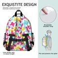 thumbnail image 5 of Colorful Butterfly Pattern Cute School Backpack Bag for School with Padded Back and Adjustable Shoulder Straps 15.25"x11.5"x5.25", 5 of 5