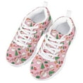 thumbnail image 3 of Pzuqiu Pink Christmas Holiday Girls Sneakers Black Size 3 Lightweight Athletic Walking Shoes Casual Flats Running Sports Shoes Lace Up Tennis Shoes,Santa Claus Printed, 3 of 5
