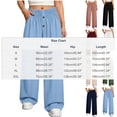 thumbnail image 3 of hoksml Women's High Waist Straight Leg Pants, Casual Button Detail Trousers with Pockets and Shirred Waist, 3 of 5