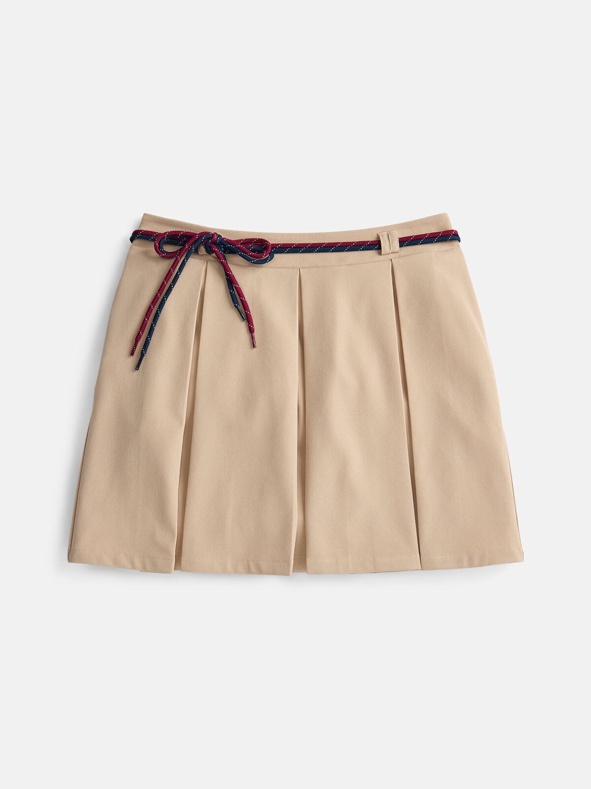 Weekend Academy Girls Pleated Skort with Shoe String Belt, Sizes 4-18