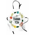 thumbnail image 1 of Thank You Apron, Dotted Typography and Floral and Leafage Wreath on Plain Backdrop, Unisex Kitchen Bib with Adjustable Neck for Cooking Gardening, Adult Size, Multicolor, by Ambesonne, 1 of 4