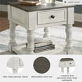thumbnail image 3 of Signature Design by Ashley Havalance, White and Gray Distressed Two-Tone Farmhouse  End Table with 1 Drawer and Open Shelf, 3 of 7