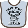 thumbnail image 3 of Inktastic Handpicked for Earth by My Uncle in Heaven with Angel Wings Boys or Girls Baby Bib, 3 of 4