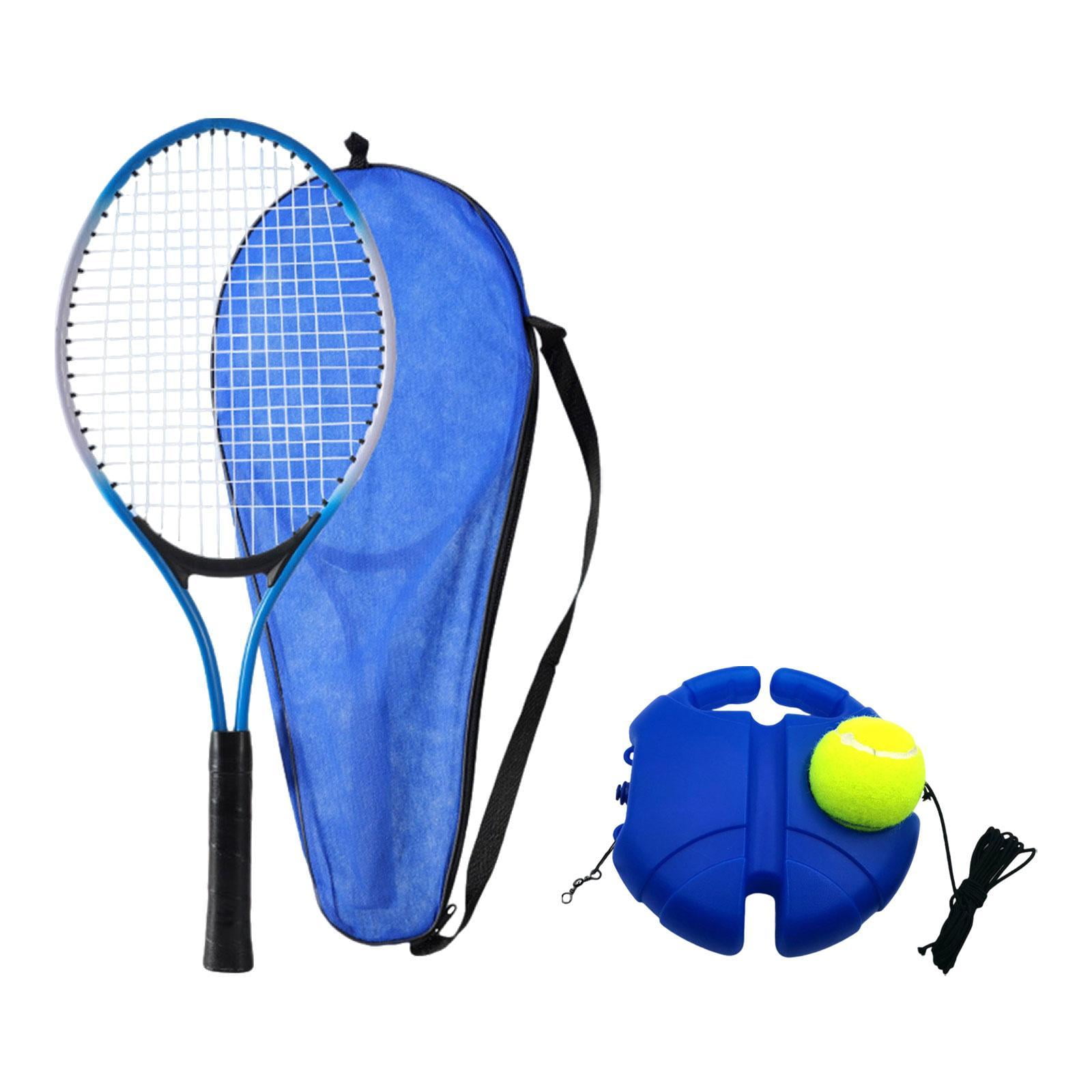 Baoblaze Tennis Racket Portable Professional Tennis Training Ball with String Kids Blue