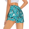thumbnail image 4 of Picia Penguins On The Ice In The Sea Pattern Women's 2 in 1 Athletic Running Shorts High Waisted Workout Casual Gym Sweat Shorts with Comfy Liner Zipper Pockets-Large, 4 of 9